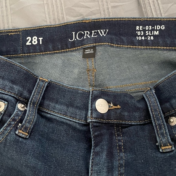 JCrew Slim Straight Jean, worn/washed once - like NEW, size 28T - Picture 3 of 3